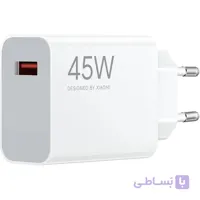 شارژر شیائومی 45 وات دو پین اصل سرکارتنی فوق سریع توربو ثانیه شمار