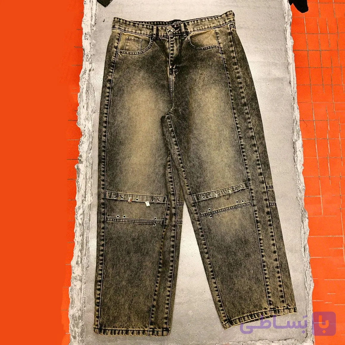 شلوار بگی جین کاستوم طرح فندک