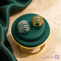 انگشتر چند لاین ترند زنانه کد ۳۰۱۱ | طراحی ترکیبی مدرن در دو رنگ طلایی و سیلور