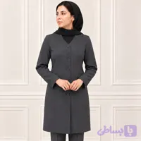 مانتو طوسی فیونا-یقه سه سانتی