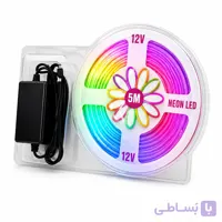 ریسه نئون LED فلکسی 12 ولت 5 متری به همراه آداپتور