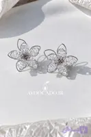 گوشواره شکوفه نقره ای کد 132