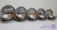 پک ۶۰ پارچه استیل ۶ نفره | سینی سرو غذا و کاسه استیل | خرید اقساطی ترب و اسنپ