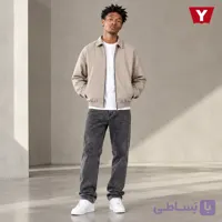 سویشرت جکت فوتر زیپ‌دار مردانه کرم بژ | گرم‌بالا، دوخت صنعتی، استایل مینیمال و اولد مانی