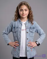 خرید ست اسپرت دخترانه کت جین و تیشرت گلدوزی