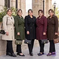 بارانی زنانه پاییزه سایز بزرگ کتان تی‌سی آستردار