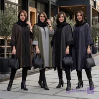 مانتو عبایی پاییزه کاوالی و مخمل ژاکارد مدل ۰۵۱۴