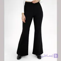 شلوار دمپا گشاد زنانه کتان کش اندونزی مشکی (خوش‌فرم، راحت و کمرکش)