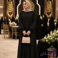 عبای ندا کرپ الیزه مشکی