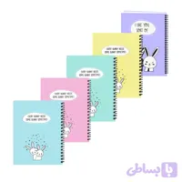 دفترچه یادداشت 100برگ پاپکو سایز B6 پاستلی طرح FUNNY BUNNIES