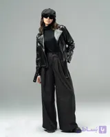 کاپشن زنانه مدل  نيم تنه چرم