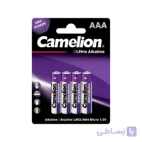 باتری نیم قلمی کملیون مدل Ultra Alkaline بسته ۴ عددی