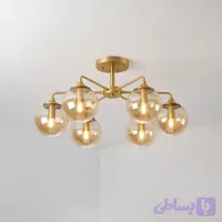 لوستر فلزی مدرن ۶ شاخه حبابی