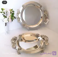 سینی استیل نگار گرد طرح گلستان