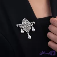 سنجاق سینه غزل مدل B11_ نقره _ مروارید طبیعی
