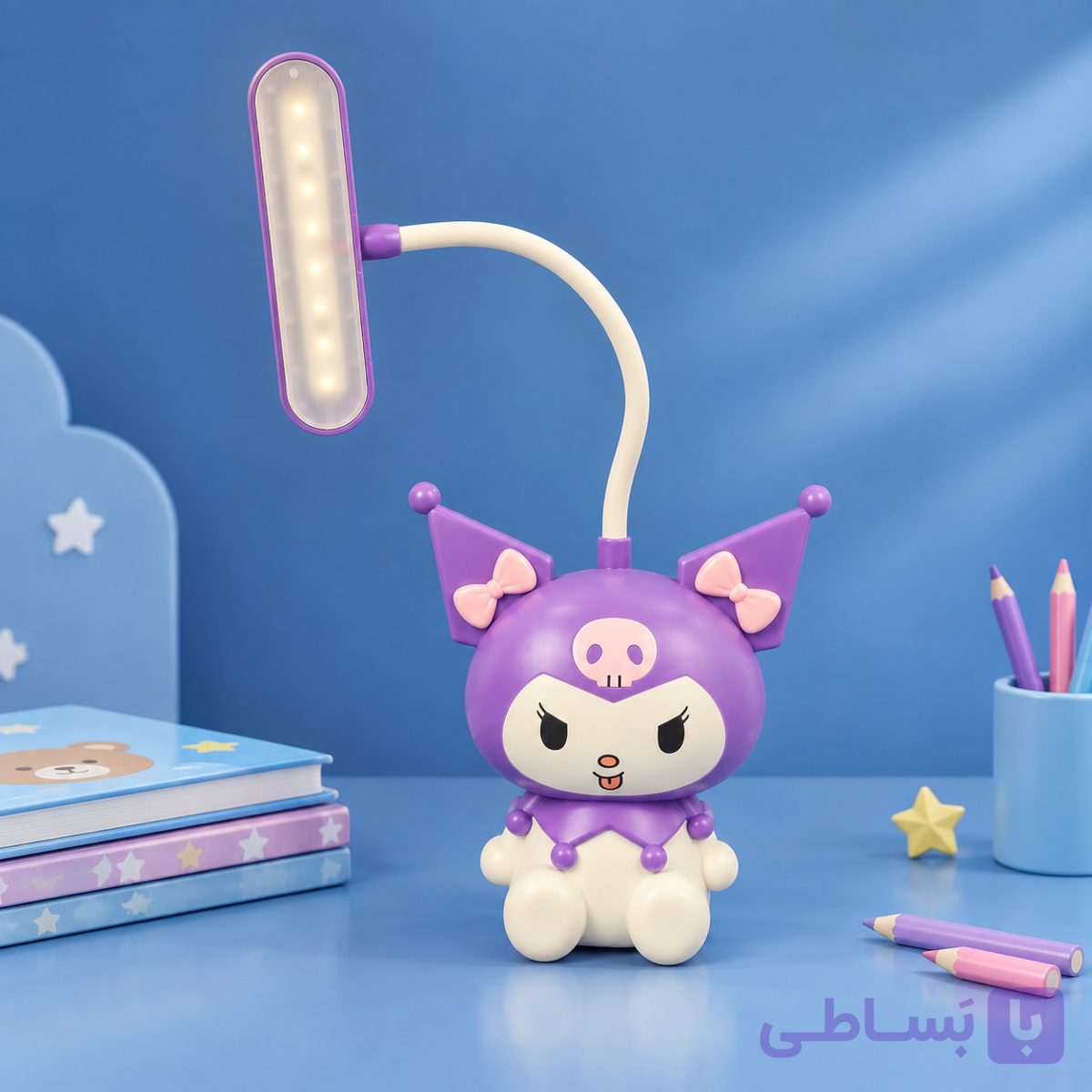 چراغ مطالعه کرومی شارژی اورجینال نشسته تراش دار