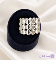 انگشتر نقره ای سه نگینی