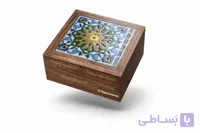 جعبه با کاشی دست‌ساز ایرانی چوب روس