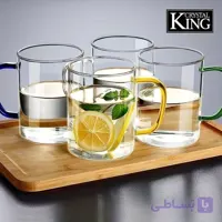 شارژ مجدد لیوان دسته رنگی مدل گرد ۶ تایی