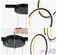 لوستر مدرن آویز نئون 3 حلقه دایره 20