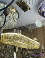 لوستر مدرن اسپیرال نارسیس رینگی خطی 80 کریستال قاشقی