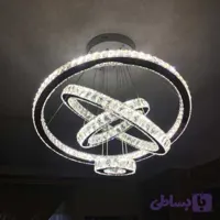 لوستر آویز مدرن کریستالی دایره چهار حلقه کهکشانی