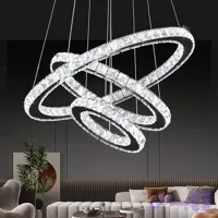 لوستر مدرن کریستالی کهکشانی دایره اویز 60 و 40 و 20 سانت