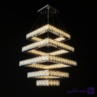لوستر آویز 5 حلقه مربع کهکشانی 40-50-60-40-30