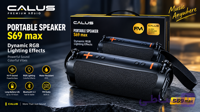 اسپیکر بلوتوثی قابل حمل CALUS S69 Max توان 20 وات با نورپردازی RGB و باتری8000mAh