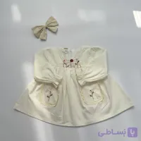 پیراهن دخترانه  آستین بلند گلدوزی شده - 1012