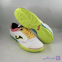 کفش فوتسال جوما تاپ فلیکس سفید صورتی زرد