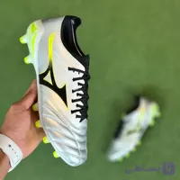 کفش فوتبال میزانو جورابی نقره ای سبز