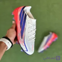 کفش فوتبال f50 هایپرفست سفید سرخابی بند دار مسترکوالیتی