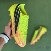 کفش فوتبال f50 هایپرفست زرد نارنجی بدون بند مسترکوالیتی