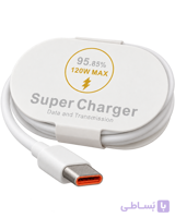 کابل شارژ سریع تایپ سی 120 وات مدل Super Charger با قابلیت نمایش اعشاری شارژ در گوشی‌های شیائومی