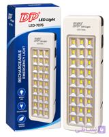 چراغ اضطراری شارژی DP LED LIGHT مدل LED-7076 با 36 LED و باتری لیتیوم 18650 ارتقایافته