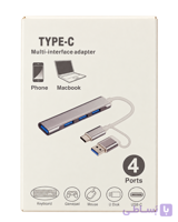 هاب USB چهار پورت Type-C Multi-Interface Adapter با رابط دوگانه USB-C و USB-A