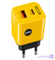 شارژر دیواری لیامی مدل CLH-M91 توان 25 وات با خروجی USB و Type-C