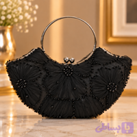 کیف دستی مجلسی دهنه حلقه ای مدل گیپور دانتلGaypur Lace Model Loop Mouth Dress Handbag