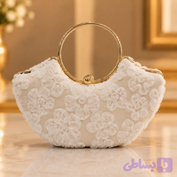 کیف دستی مجلسی دهنه حلقه ای مدل گیپور شکوفه