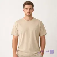 تیشرت کرم پنبه‌ای یقه گرد TB003 بیسیک سان | سایز S تا 4XL - سان تیشرت