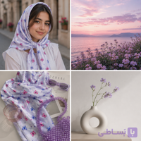 روسری دخترانه طرحدار نخی و سبک