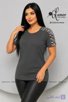 تیشرت سرشانه پلنگی زنانه پک ۱۲عددی