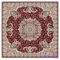 رومیزی ترمه طرح ترنج زرشکی سایز ۱۰۰×۱۰۰