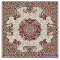 رومیزی ترمه طرح ترنج کرم سایز ۱۰۰×۱۰۰