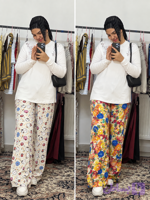 شلوار نخ پنبه کولر دار