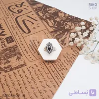 انگشتر سیاه قلم نگین مشکی