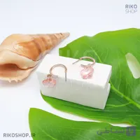 گوشواره حلقه گل شیشه‌ای