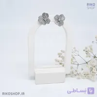 گوشواره شکوفه نقره‌ای میخی