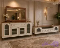 میز کنسول و میز تلویزیون ست تمام چوبی با کیفیت درجه یک مدل کلاسیک